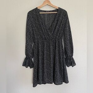 Black dot dress long sleeve